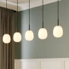 Lindby Etiena hanglamp, 5-lamps, glas opaal