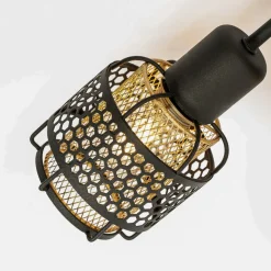 Lindby Eudoria plafondlamp 5-lamps zwart/goud