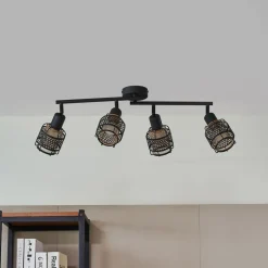 Lindby Eudoria spot 4-lamps zwart/goud