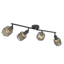 Lindby Eudoria spot 4-lamps zwart/goud