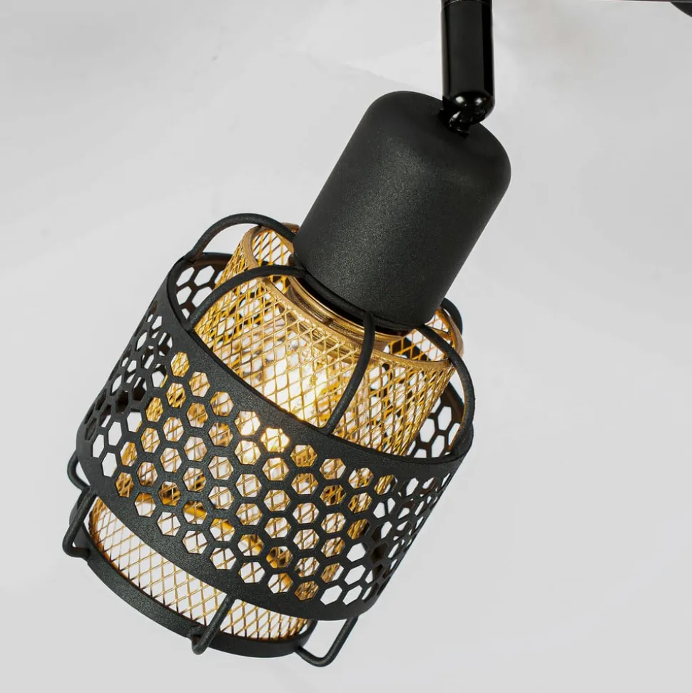 Lindby Eudoria spot 4-lamps zwart/goud