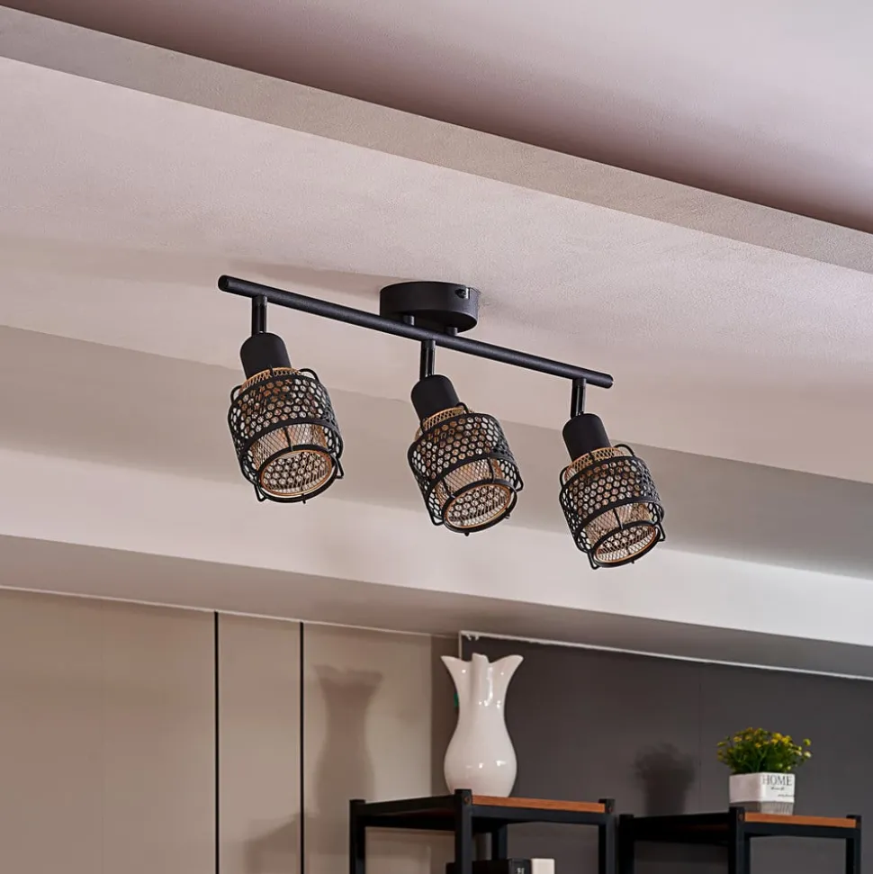 Lindby Eudoria spot 3-lamps zwart/goud