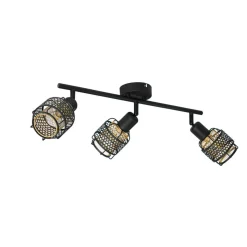 Lindby Eudoria spot 3-lamps zwart/goud
