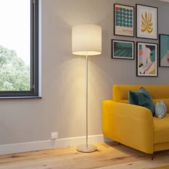 Lindby Everly vloerlamp met stoffen kap