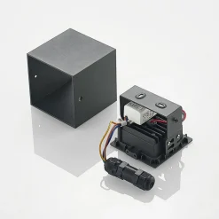 Lindby Eveta LED plafondlamp, 10 cm, antraciet, aluminium, IP65