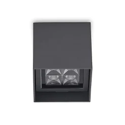 Lindby Eveta LED plafondlamp, 10 cm, antraciet, aluminium, IP65