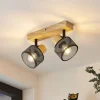 Lindby Evinora plafondspot van hout, 2-lamps