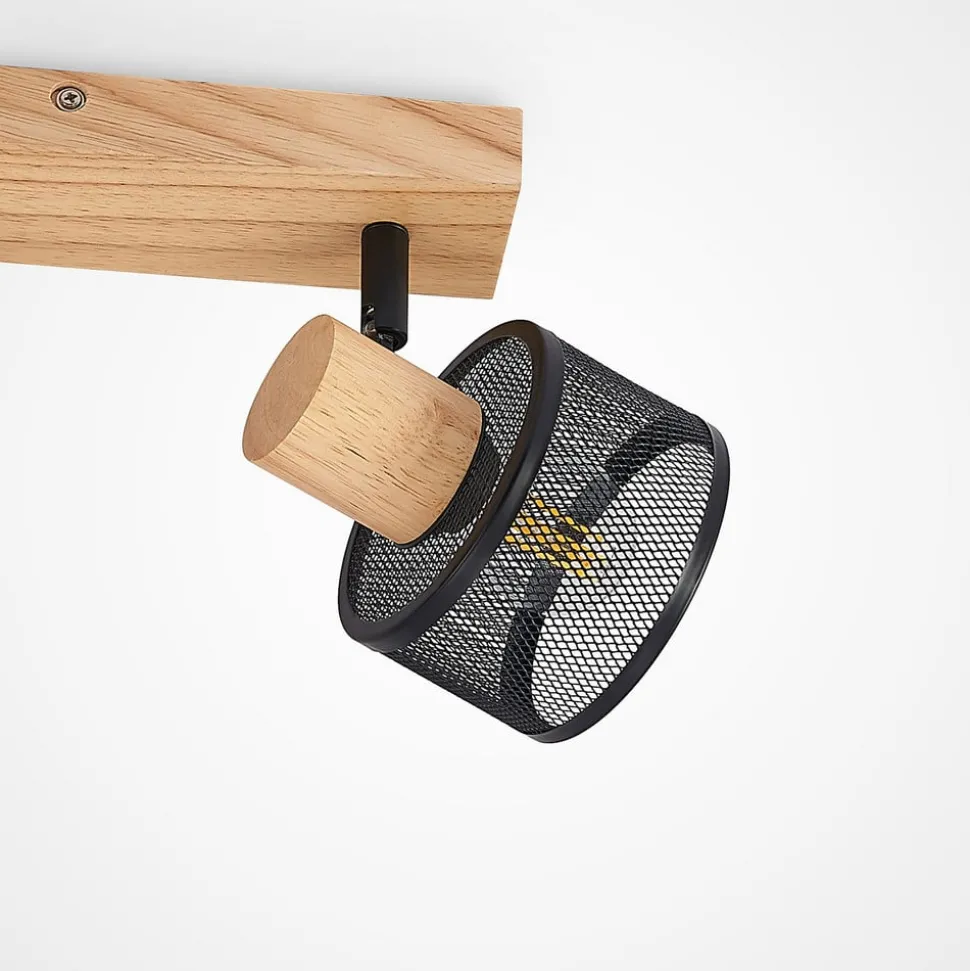 Lindby Evinora plafondspot van hout, 2-lamps