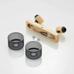 Lindby Evinora plafondspot van hout, 2-lamps