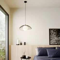 Lindby Fabronia hanglamp, rooster, glasbol