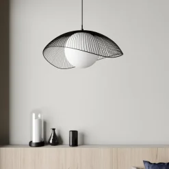 Lindby Fabronia hanglamp, rooster, glasbol