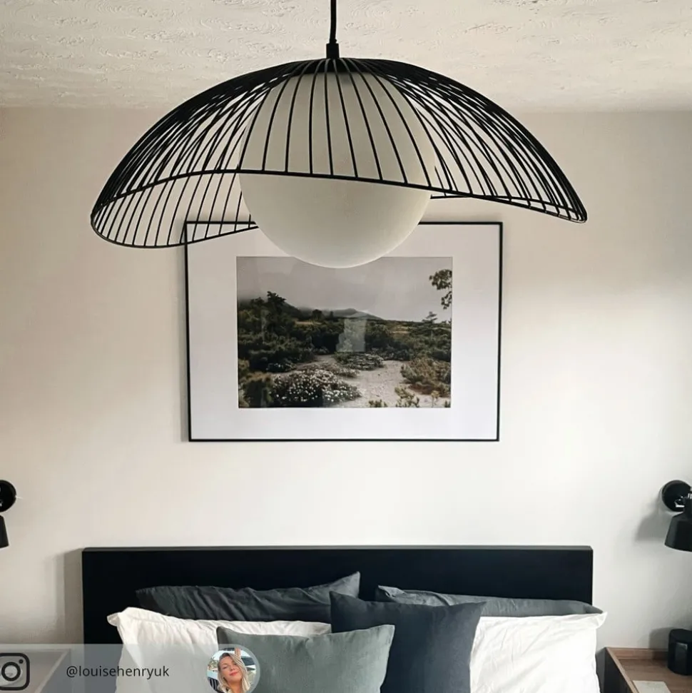 Lindby Fabronia hanglamp, rooster, glasbol