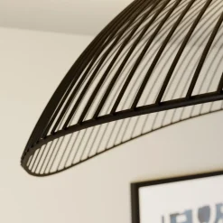 Lindby Fabronia plafondlamp, zwart/wit, glas, globe, E27