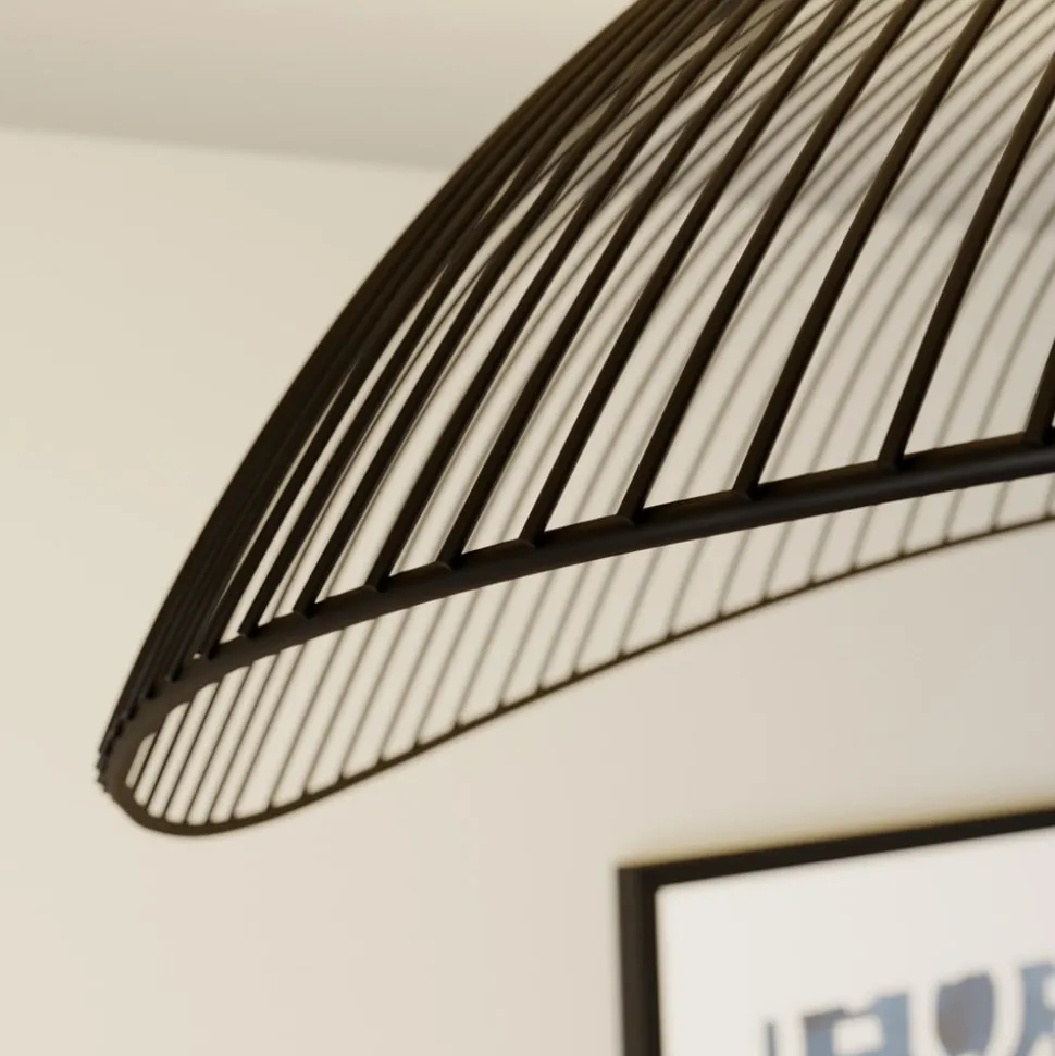 Lindby Fabronia plafondlamp, zwart/wit, glas, globe, E27