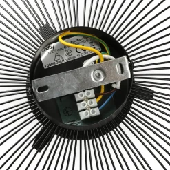 Lindby Fabronia plafondlamp, zwart/wit, glas, globe, E27