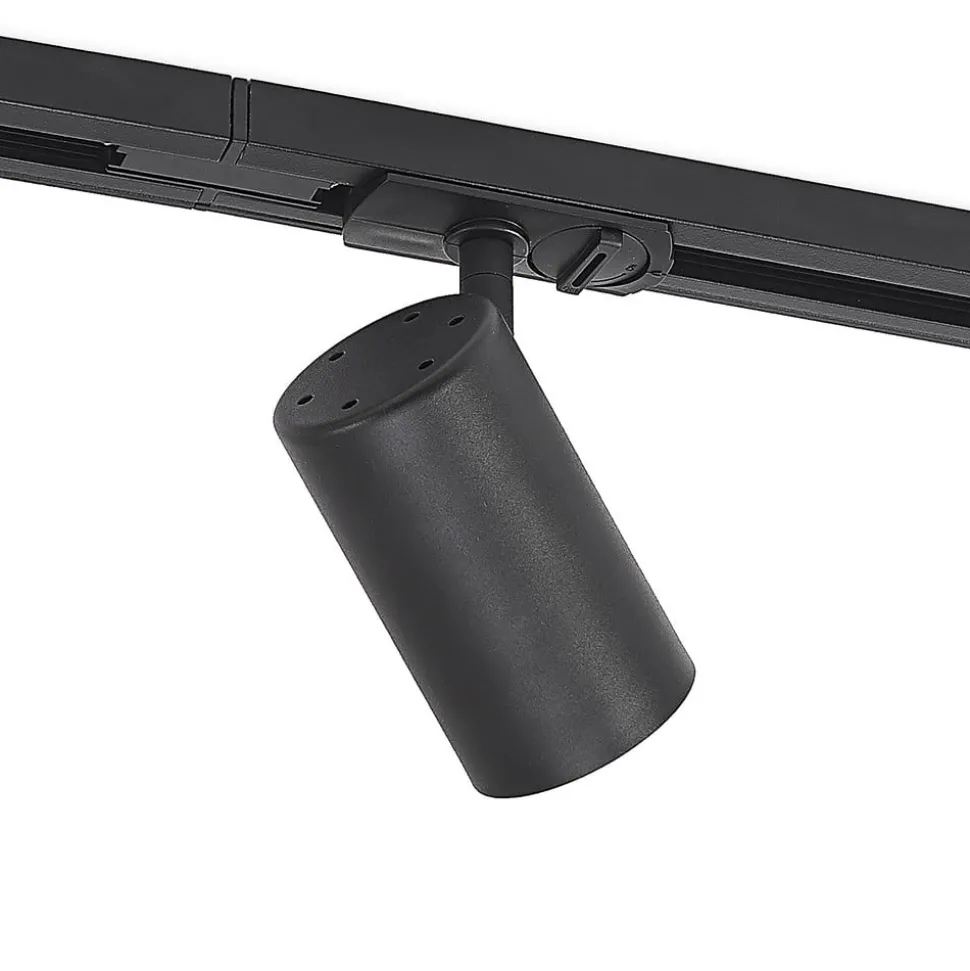 Lindby 1-fase railsysteem Linaro, GU10, zwart, 5-lamps.