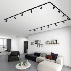 Lindby 1-fase railsysteem Linaro, GU10, 14-lichts zwart