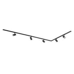 Lindby 1-fase railsysteem Linaro, GU10, 5-lamps, zwart