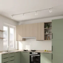 Lindby 1-fase railsysteem Linaro, E14, 4-lamps, wit