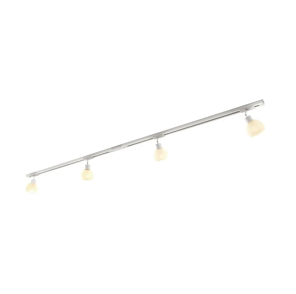Lindby 1-fase railsysteem Linaro, E14, 4-lamps, wit