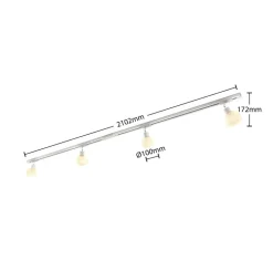 Lindby 1-fase railsysteem Linaro, E14, 4-lamps, wit