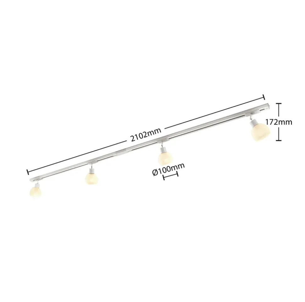 Lindby 1-fase railsysteem Linaro, E14, 4-lamps, wit