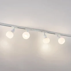 Lindby 1-fase railsysteem Linaro, E14, 4-lamps, wit