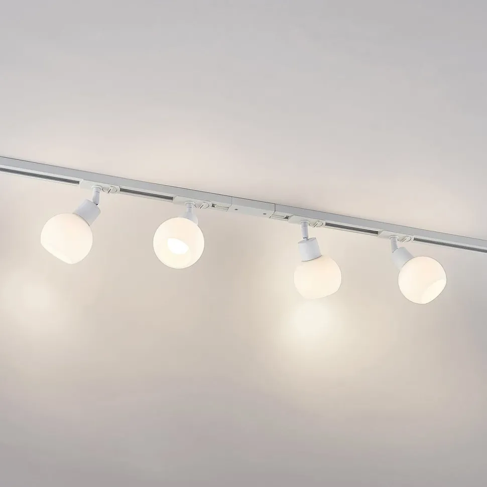 Lindby 1-fase railsysteem Linaro, E14, 4-lamps, wit