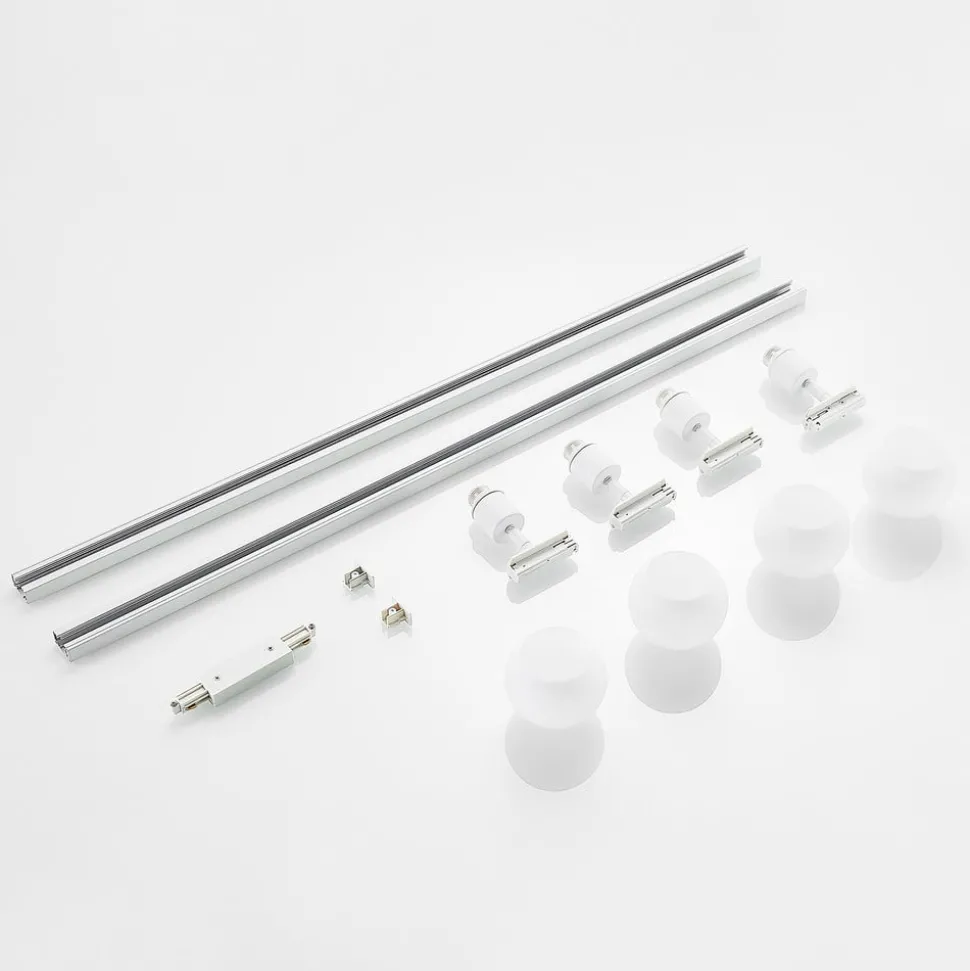 Lindby 1-fase railsysteem Linaro, E14, 4-lamps, wit