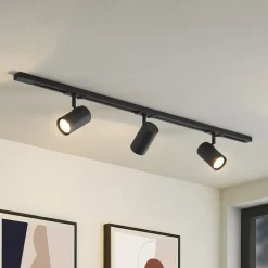 Lindby 1-fase railsysteem Linaro, GU10, 3-fasen, zwart