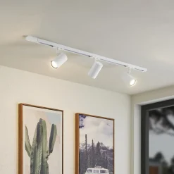 Lindby 1-fase railsysteem Linaro, GU10, 3-lamps, wit