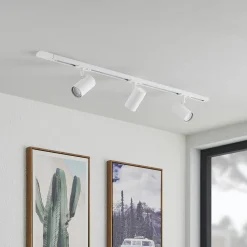 Lindby 1-fase railsysteem Linaro, GU10, 3-lamps, wit