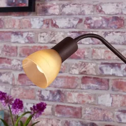 Lindby Felicia uplighter met leeslamp, roest