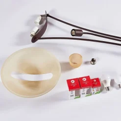 Lindby Felicia uplighter met leeslamp, roest