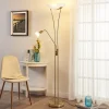 Lindby Felicia uplighter met leeslamp, messing