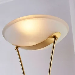Lindby Felicia uplighter met leeslamp, messing