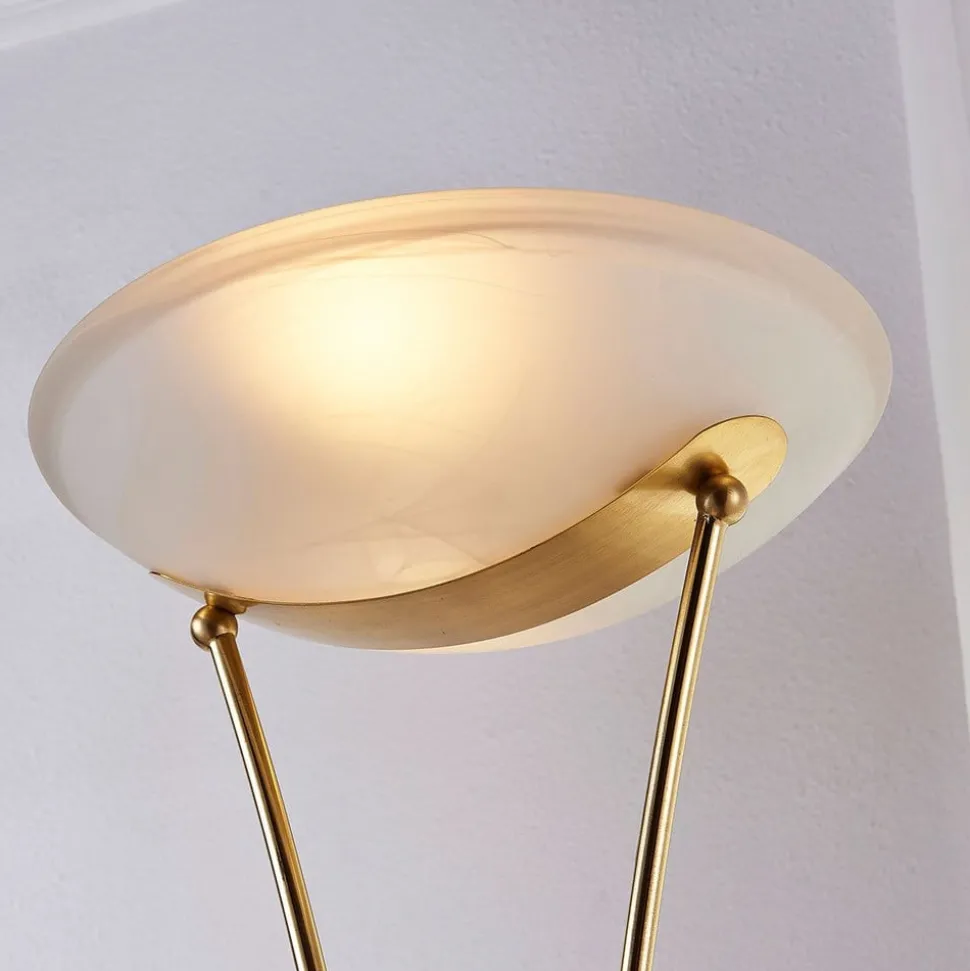 Lindby Felicia uplighter met leeslamp, messing