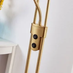 Lindby Felicia uplighter met leeslamp, messing