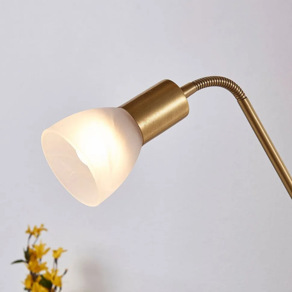 Lindby Felicia uplighter met leeslamp, messing