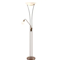Lindby Felicia uplighter met leeslamp, nikkel