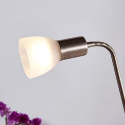 Lindby Felicia uplighter met leeslamp, nikkel
