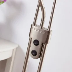 Lindby Felicia uplighter met leeslamp, nikkel