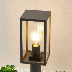 Lindby Filimon sokkellamp, 50 cm, antraciet, IP44, E27