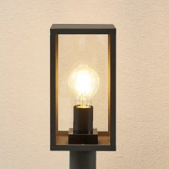 Lindby Filimon sokkellamp, 50 cm, antraciet, IP44, E27