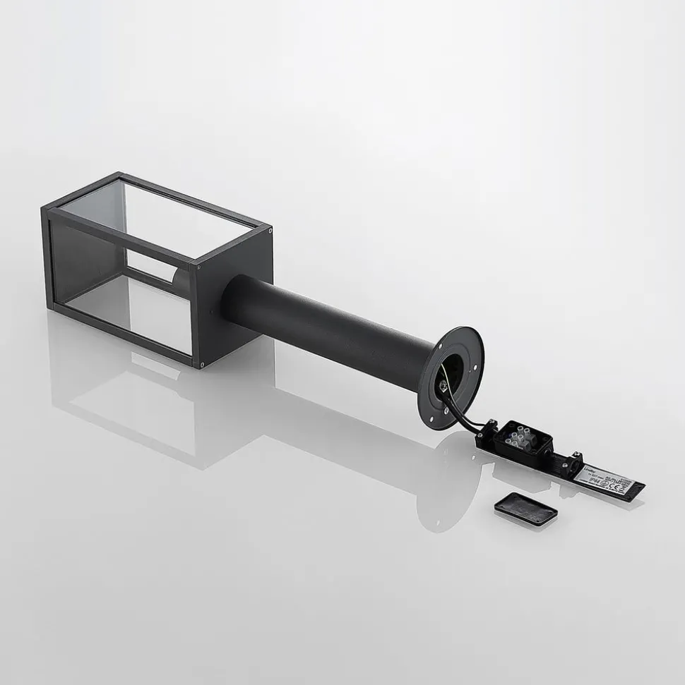 Lindby Filimon sokkellamp, 50 cm, antraciet, IP44, E27