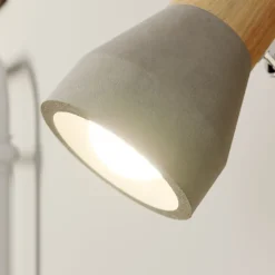 Lindby Filiz spot, 12 cm hoog, hout, beton, E14