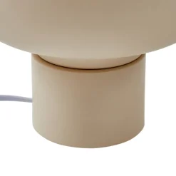 Lindby Fiora tafellamp, beige, glas, metaal, Ø 20 cm