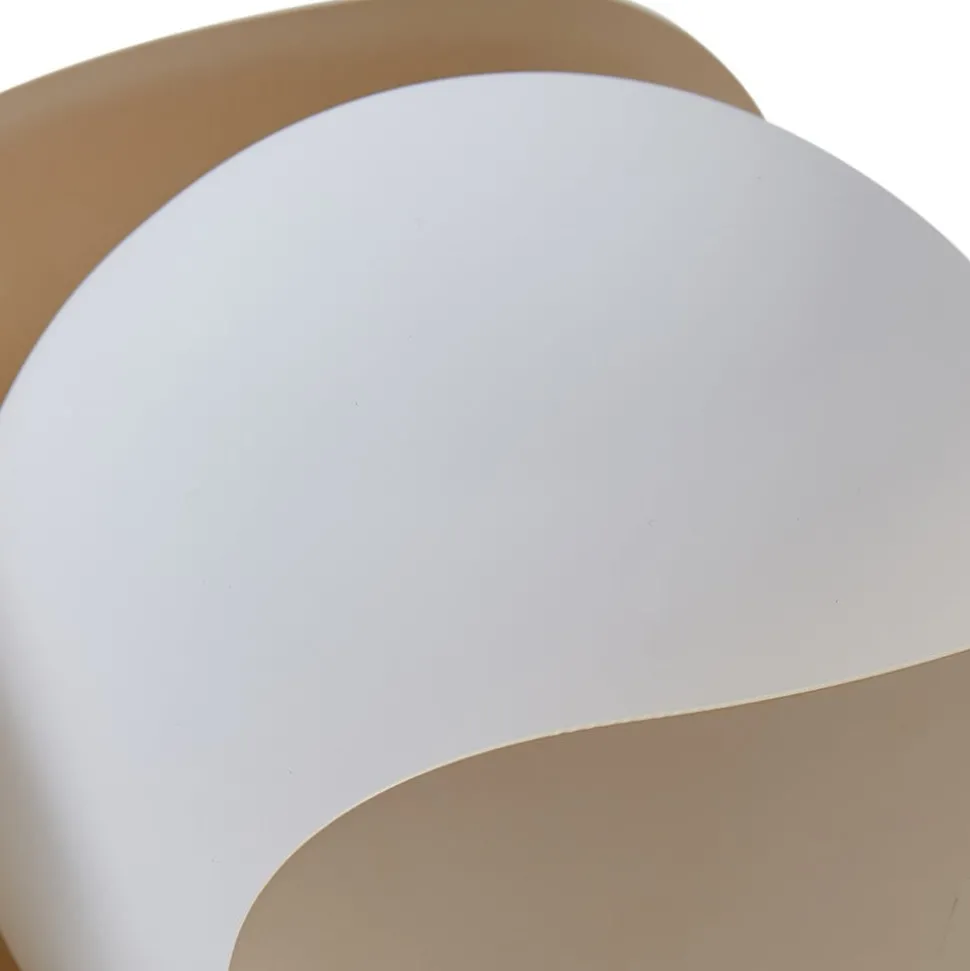 Lindby Fiora tafellamp, beige, glas, metaal, Ø 20 cm