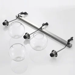 Lindby Firano hanglamp, 110 cm, 3-lamps, antraciet, glas