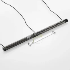 Lindby Firano hanglamp, 110 cm, 3-lamps, antraciet, glas